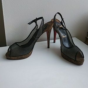 CHRISTIAN LOUBOUTIN 5 inch OPENVTOE SLINGBACKS 7